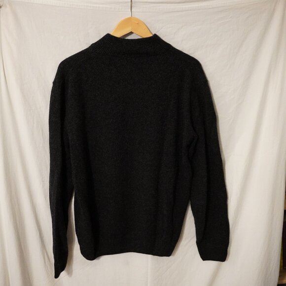 Ledbury Wool Sweater with Button Collar - XL - Black - Picture 3 of 4